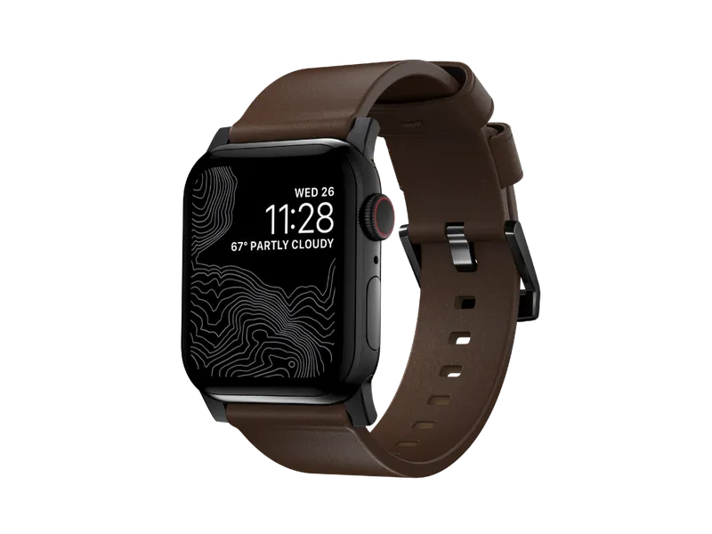 NOMAD Modern Band - Apple Watch (40-42mm) Brown Hor (Blk Hrd)