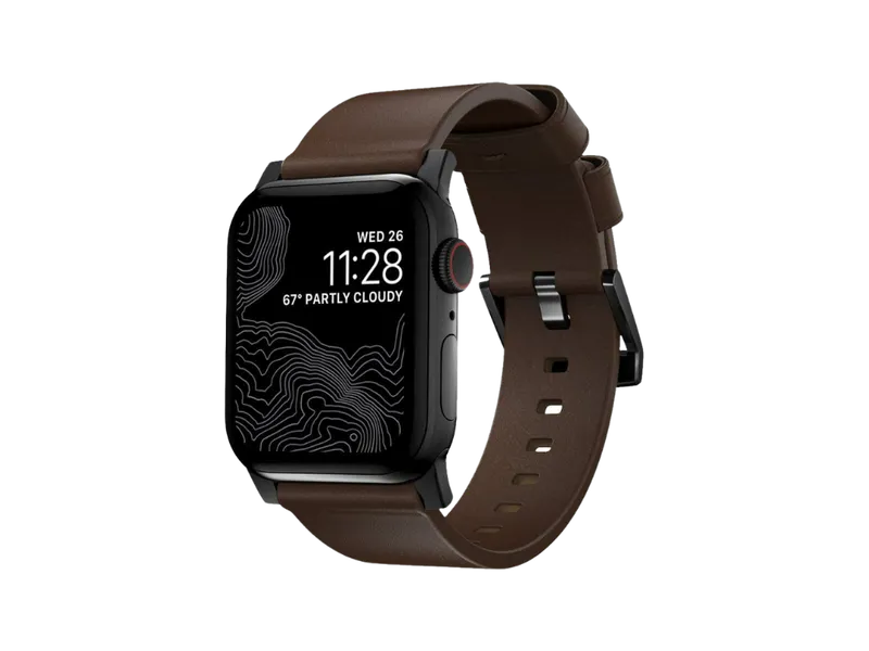 NOMAD Modern Band - Apple Watch (44-46mm/UL) Brown (Blk Hrd)