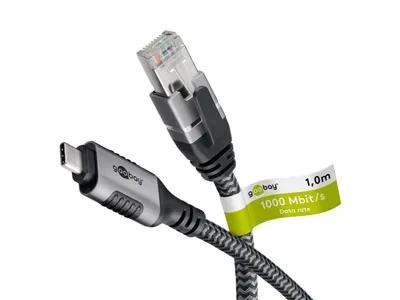 Goobay USB-C™ 3.1 to RJ45 Ethernet Cable 5 m - Black