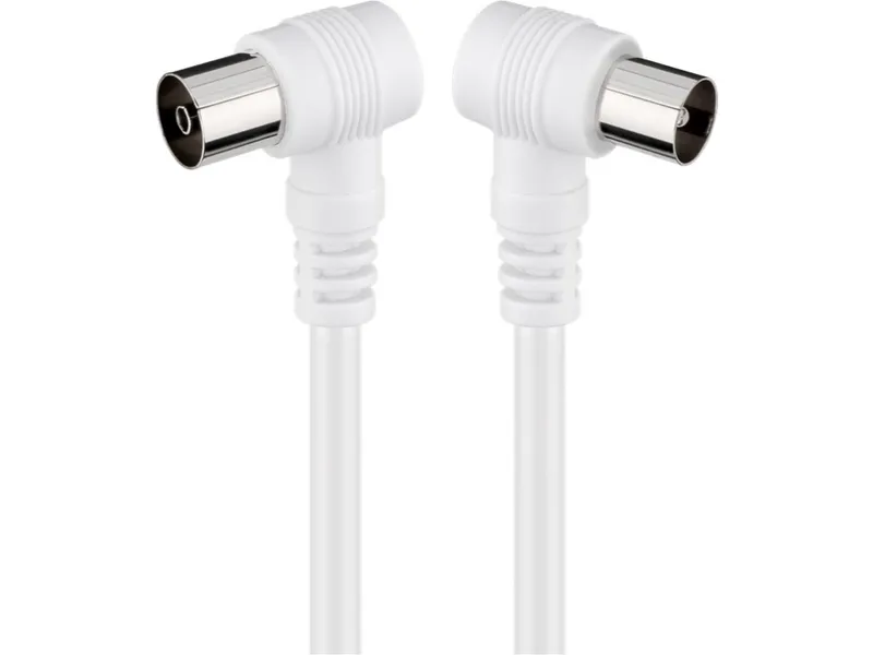 Goobay Angled Antenna Cable (<70 dB) (M/F) 10M - White