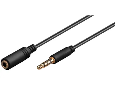 Goobay Headphone AUX Extension Cable, 4-pin 3.5mm 3M - Black