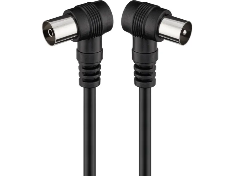 Goobay Angled Antenna Cable (<70 dB) (M/F) 1.5M - Black