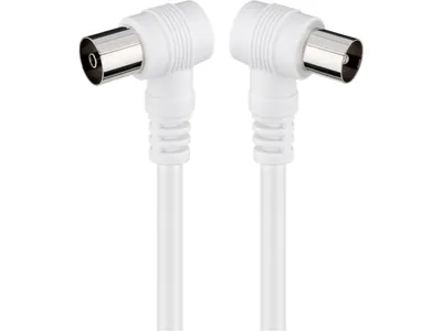 Goobay Angled Antenna Cable (<70 dB) (M/F) 2.5M - White