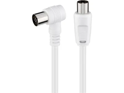 Goobay Angled Antenna Cable (<70 dB) (M/F) 1.5M - White