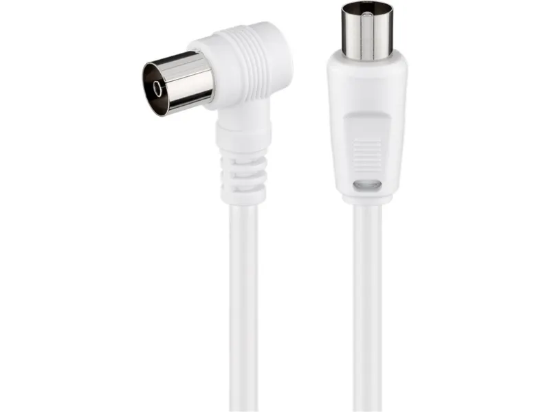 Goobay Angled Antenna Cable (<70 dB) (M/F) 1.5M - White