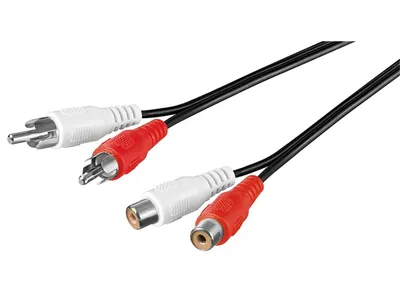 Goobay Stereo Extension Cable 2x RCA 1.5M - Black