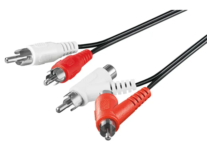 Goobay Stereo Connector Cable RCA with Passthrough 1.5M - Blk
