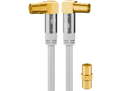 Goobay Antenna Cable (135 dB) (M/F) w/Adapter 3M - White
