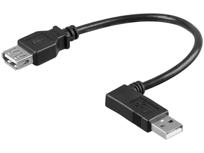 Goobay USB 2.0 Hi-Speed extension cable 90° 0.3M - Black