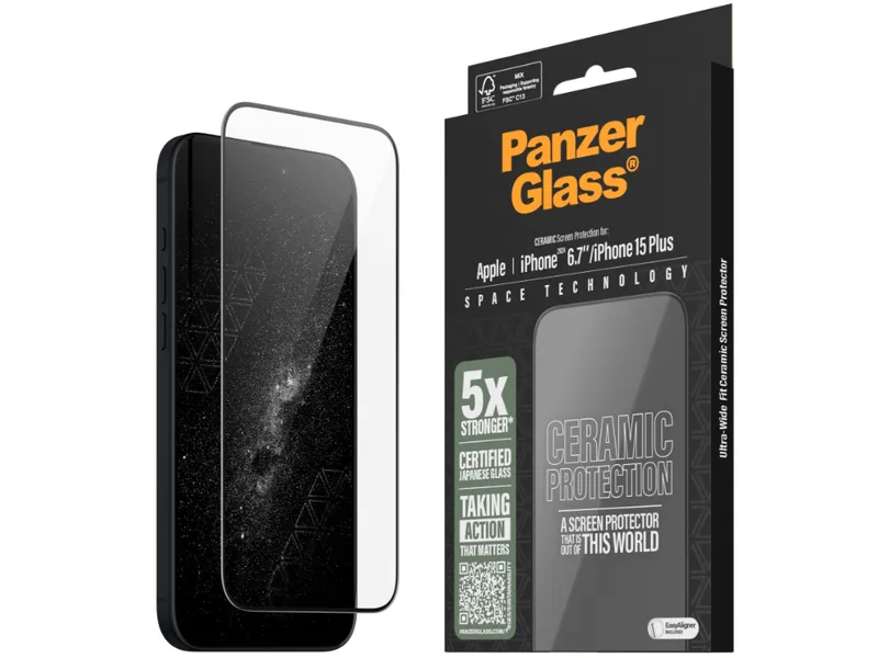PanzerGlass UWF Ceramic Screen Protector - iPhone 16 Plus