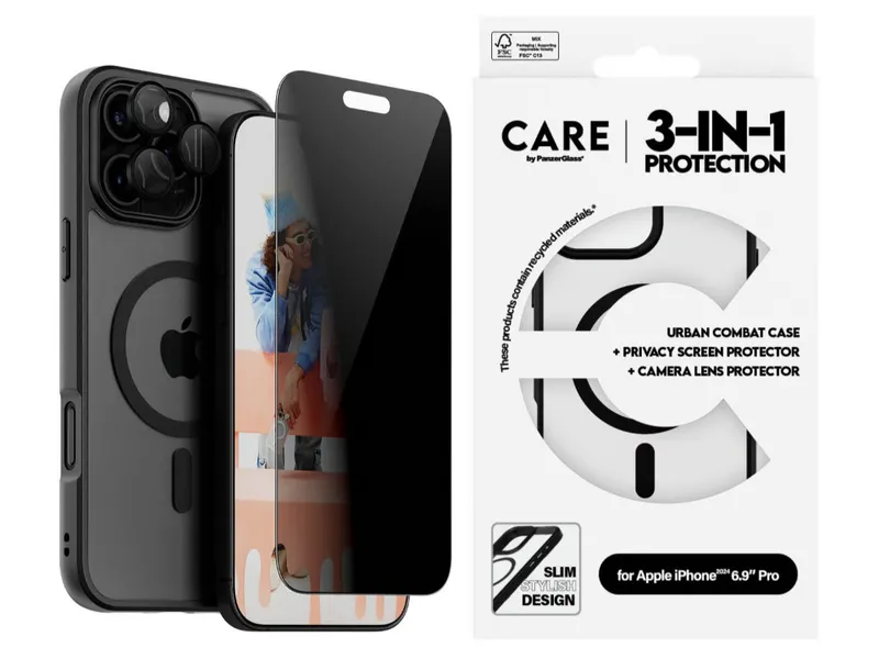 CARE by Panzer Flgship 3in1 Privacy Bndle - iPhone 16 Pro Max