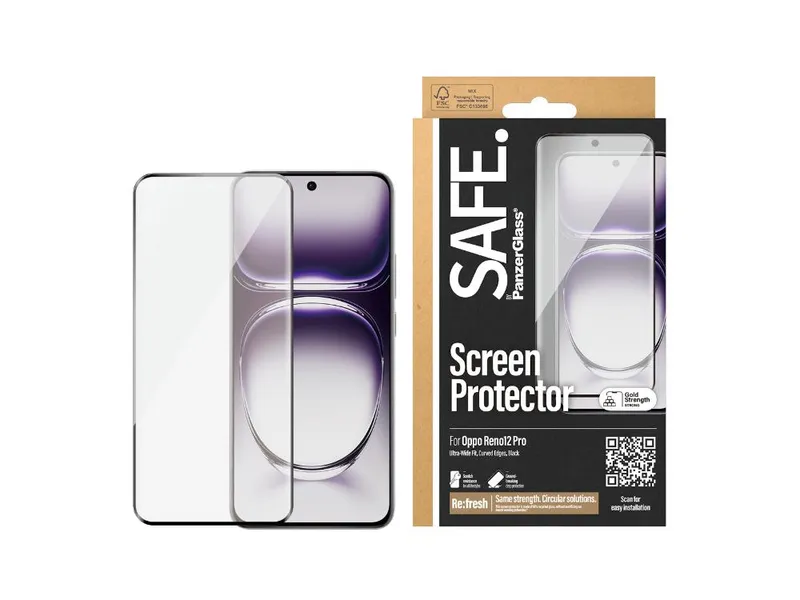 SAFE by Panzer UWF Screen Protector - OPPO Reno12 - Blk