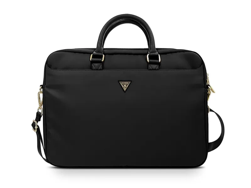 Guess Nylon Laptop Bag 15/16-inch - Black/Metal Logo
