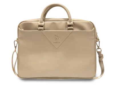 Guess Grained PU Laptop Bag 15/16-inch - Light Gold/4G Logo
