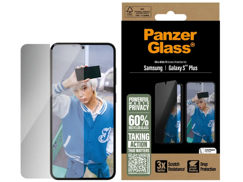 PanzerGlass UltraWide Fit Privacy Screen Protector - Samsung Galaxy S25+