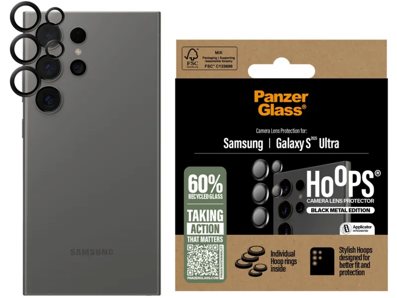 PanzerGlass Hoops Lens Protector - Samsung Galaxy S25 Ultra - Black