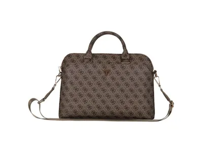 Guess 4G Zipper Pocket - Laptop Bag 15/16-inch - Brown