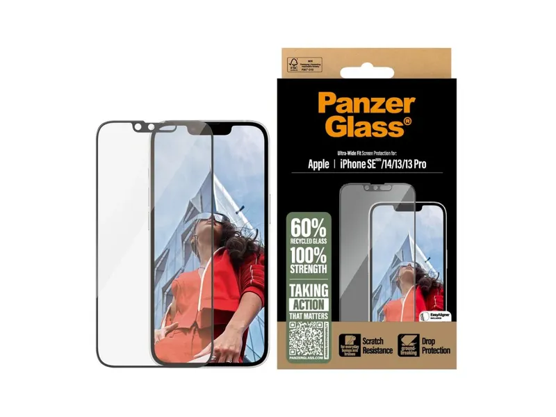 PanzerGlass Ultra Wide Fit Screen Protector - iPhone 17e/16e/14/13/13Pro