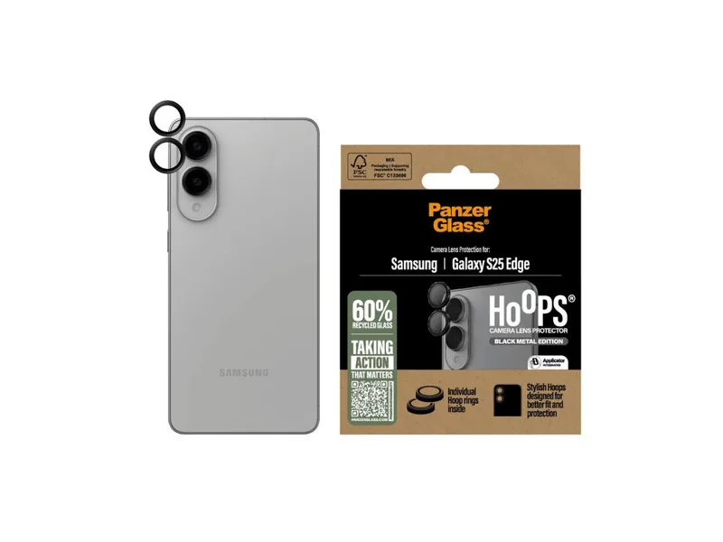 PanzerGlass Hoops Lens Protector- Samsung Galaxy S25 Edge - Black