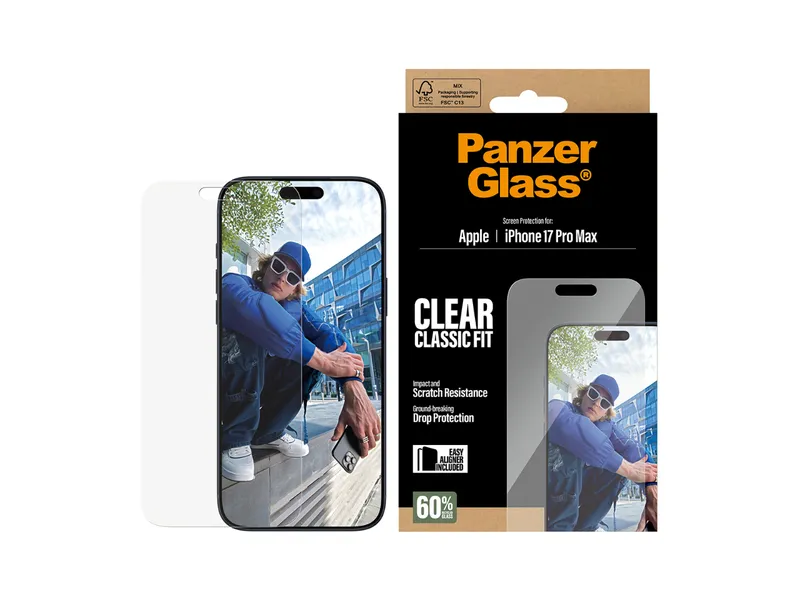PanzerGlass Classic Fit Screen Protector - iPhone 17 Pro Max