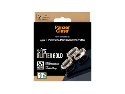 Panzer Hoops Lens Protector - iPhone 17 Pro/17 Pro Max - Glitter Gold