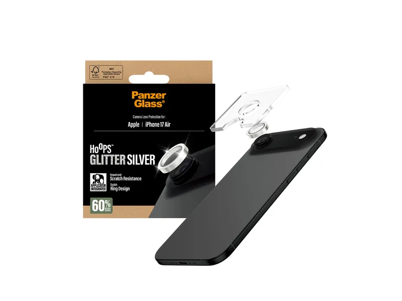 Panzer Hoops Lens Protector - iPhone Air - Glitter Silver