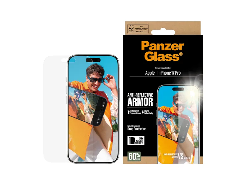 PanzerGlass UWF Anti-Ref Armor Screen Protector - iPhone 17 Pro