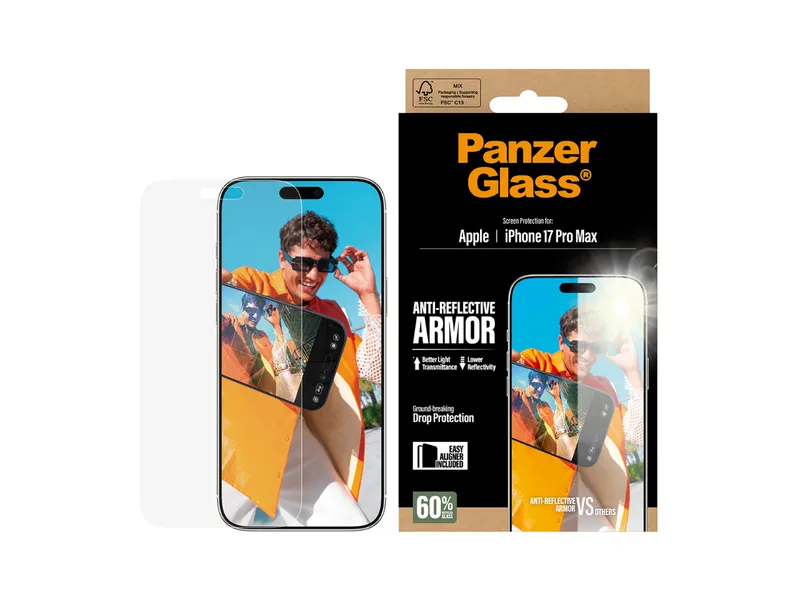 PanzerGlass UWF Anti-Ref Armor Screen Protector - iPhone 17 Pro Max