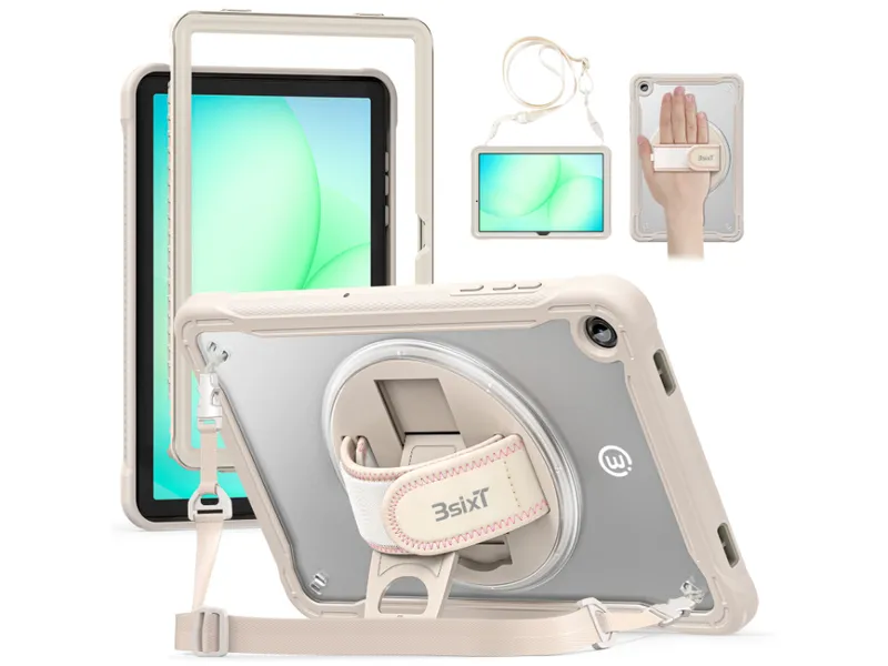 3sixT Rugged All One - Samsung Galaxy Tab A11+ - Clear/Beige