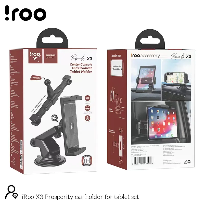 Roo X3 [2in1] | Windscreen/Back Headrest in-car Phone/