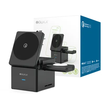 iQuick CUBE T1 3 in 1 Foldable Wireless Charger Stand Galaxy/ Apple Watch Pads