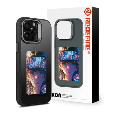 iPhone 16 Pro REDEFINE E-ink Display Customizable Image Case Cover With Magnetic Ring