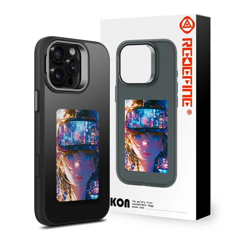 iPhone 16 Pro Max REDEFINE E-ink Display Customizable Image Case Cover With Magnetic Ring