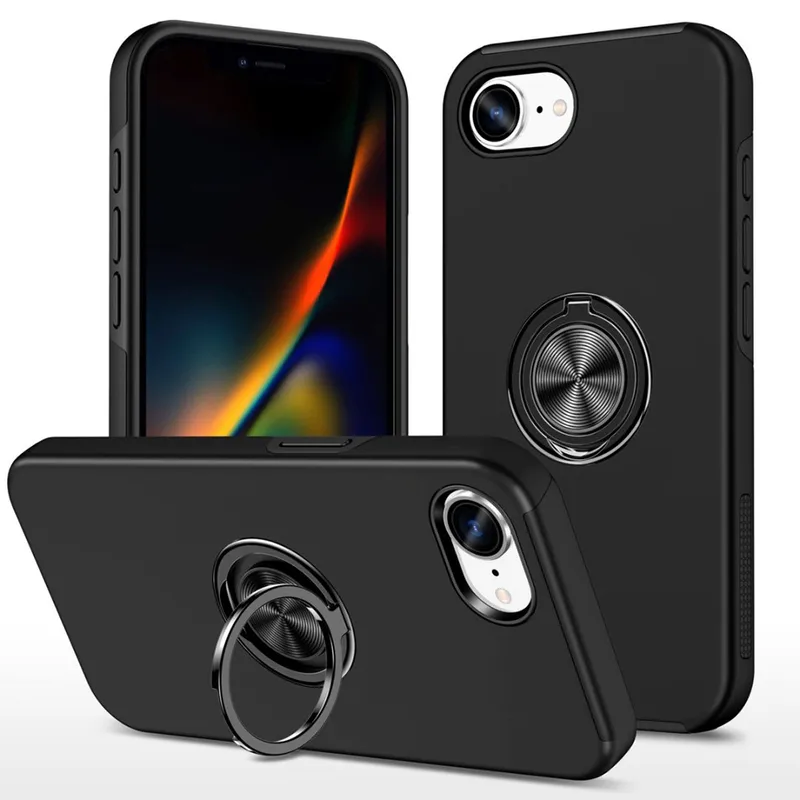 iPhone 16E Magnetic Ring Holder Shockproof Case Cover