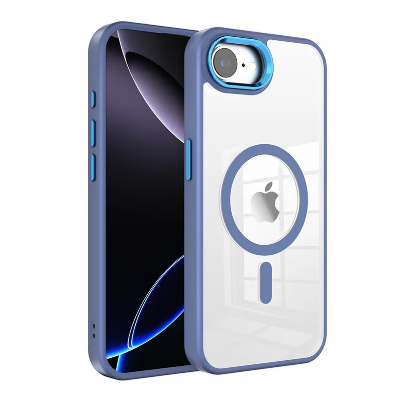 iPhone 16e Redefine Metal Camera Lens Transparent Case Cover With Magnetic Ring