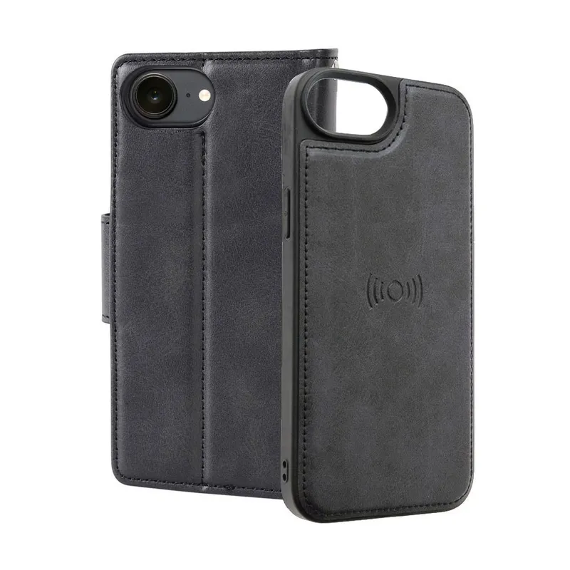 iPhone 16e Hanman 2 in 1 Detachable Flip Leather Wallet Case With Magnetic Ring