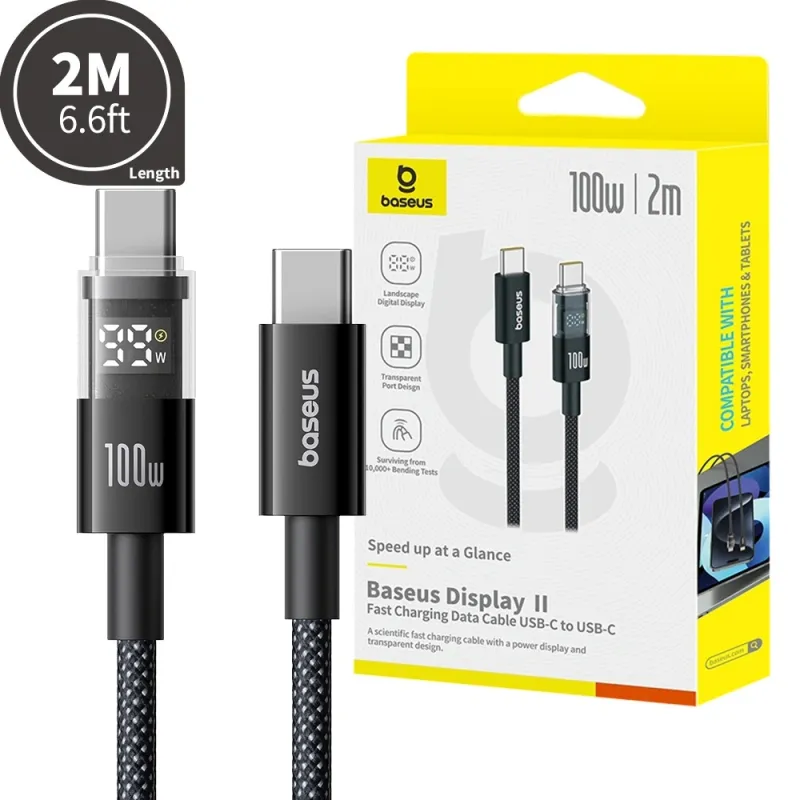 Baseus Display 2 Fast Charging Data Cable USB-C to USB-C 100W 2M