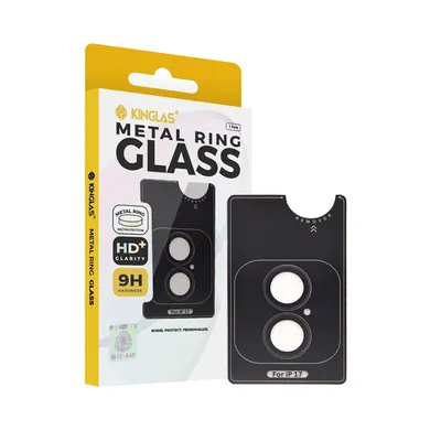 iPhone 17 Kinglas Metal Ring HD Tempered Glass Camera Lens Protector Film