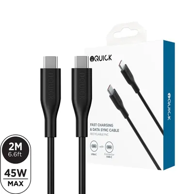 iQuick PVC USB-C to USB-C Fast Charging Cable 2M for iPhone Series