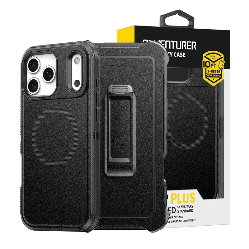 iPhone 17 Pro Shockproof Robot Armor Hard Plastic Belt Clip Case Cover With Magnetic Ring