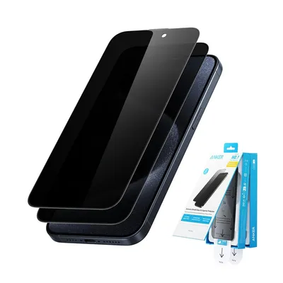 iPhone 15 Anker Easy Fit Screen Protector Kit (Privacy, 2Packs)