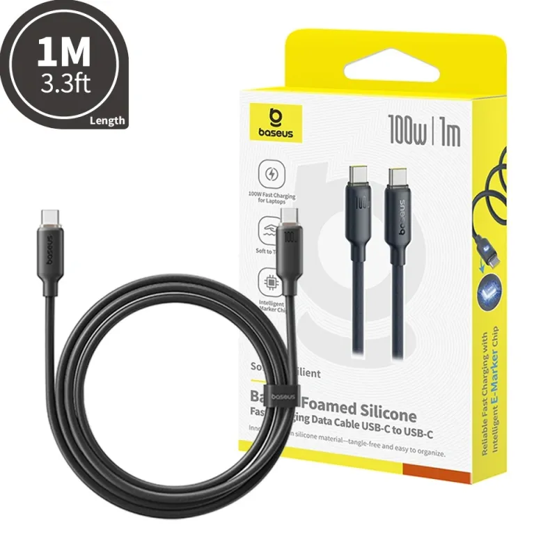 Baseus Foamed Silicone Fast Charging Data Cable USB-C to USB-C 100W (1m)