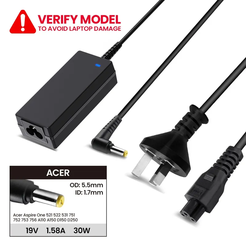 Laptop Power Adapter AR301905517 For Acer Aspire One 521 522 531 751 752 753 756 A110 A150 D150 D250