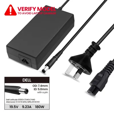 Laptop Power Adapter DL1801957450 For Dell Latitude E5510 E7240 E7440 Alienware 13 14 15 M14x M15x R1 R2 R3 (With Pin Inside)