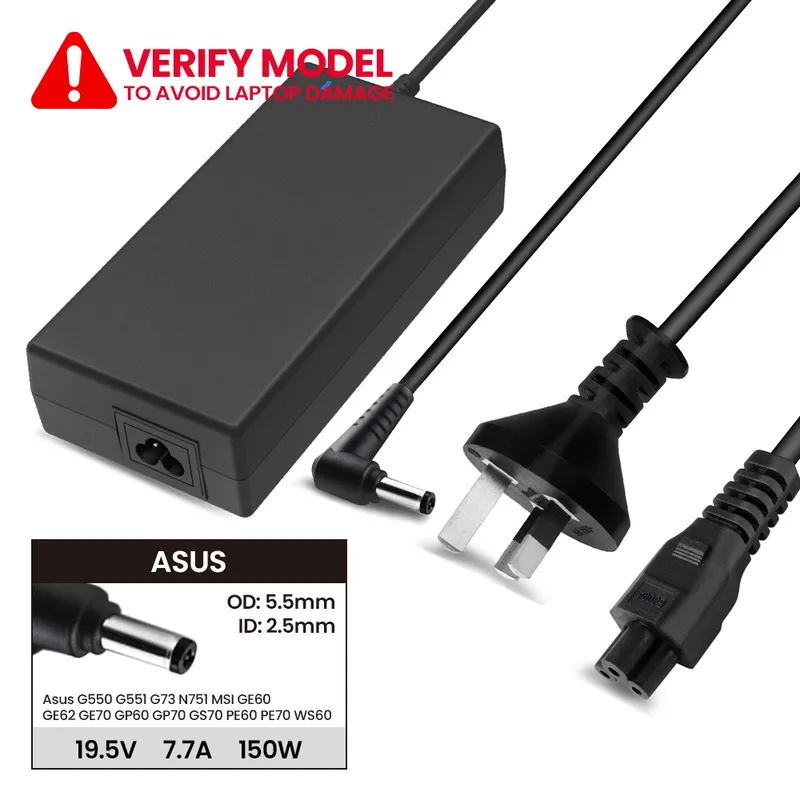 Laptop Power Adapter AS1501905525 For Asus G550 G551 G73 N751 MSI GE60 GE62 GE70 GP60 GP70 Galaxy S70 PE60 PE70 WS60