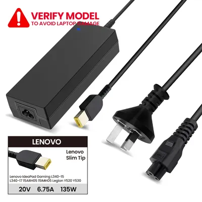 Laptop Power Adapter LO135200USB For Lenovo IdeaPad Gaming L340-15 L340-17 15ARH05 15IMH05 Legion Y520 Y530 (Lenovo Slim Tip)