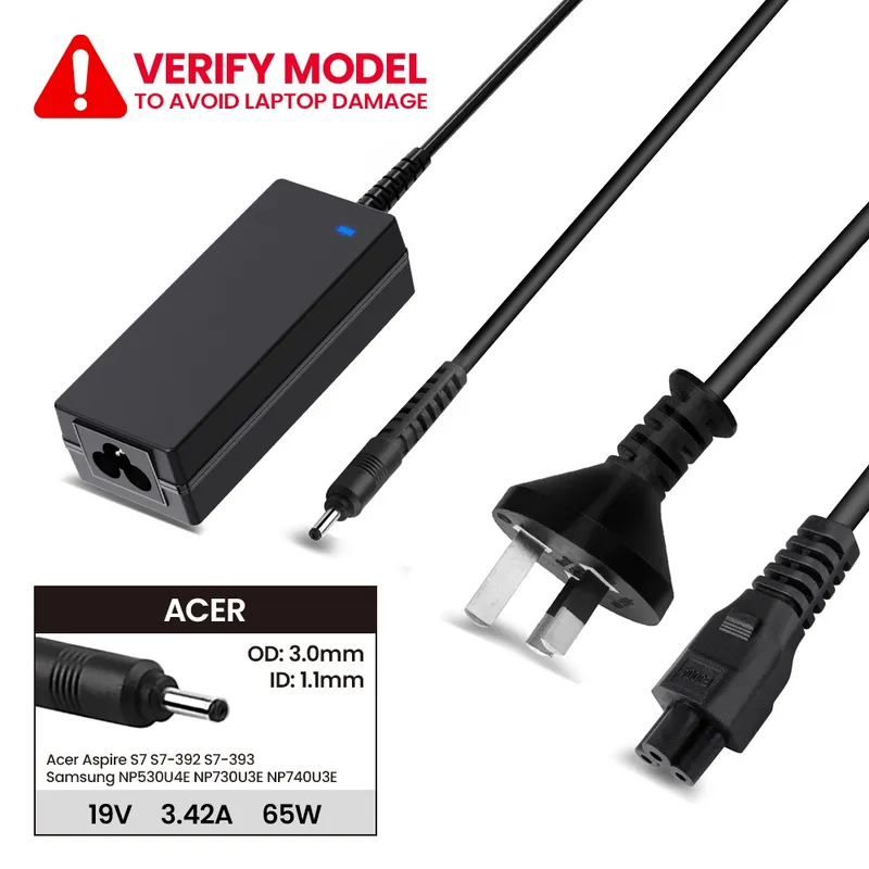 Laptop Power Adapter AR651903011 For Acer Aspire S7 S7-392 S7-393 Samsung NP530U4E NP730U3E NP740U3E
