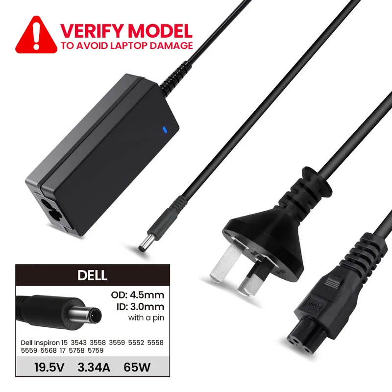 Laptop Power Adapter DL651954530 For Dell Inspiron 15 3543 3558 3559 5552 5558 5559 5568 17 5758 5759 (With Pin Inside)