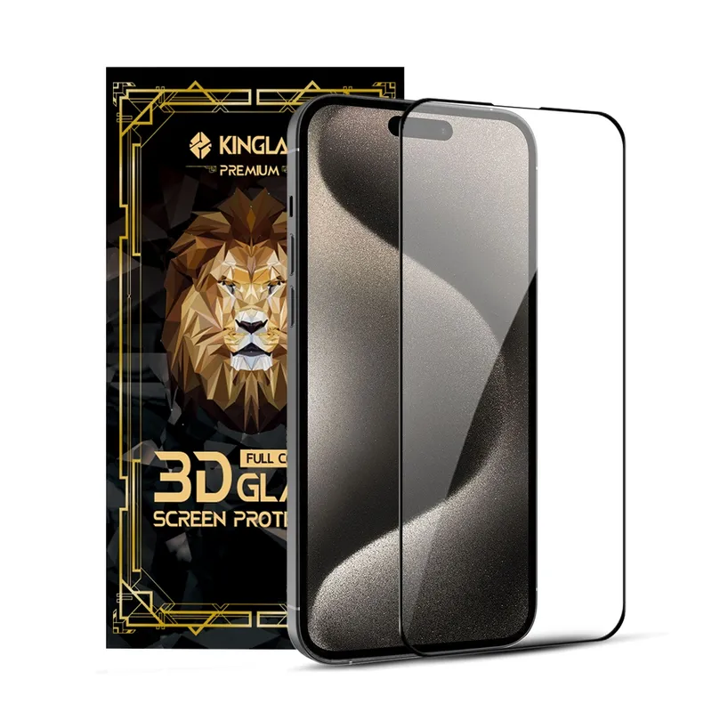 iPhone 16 Pro / 17 Kinglas Full Coverage Tempered Glass Screen Protector