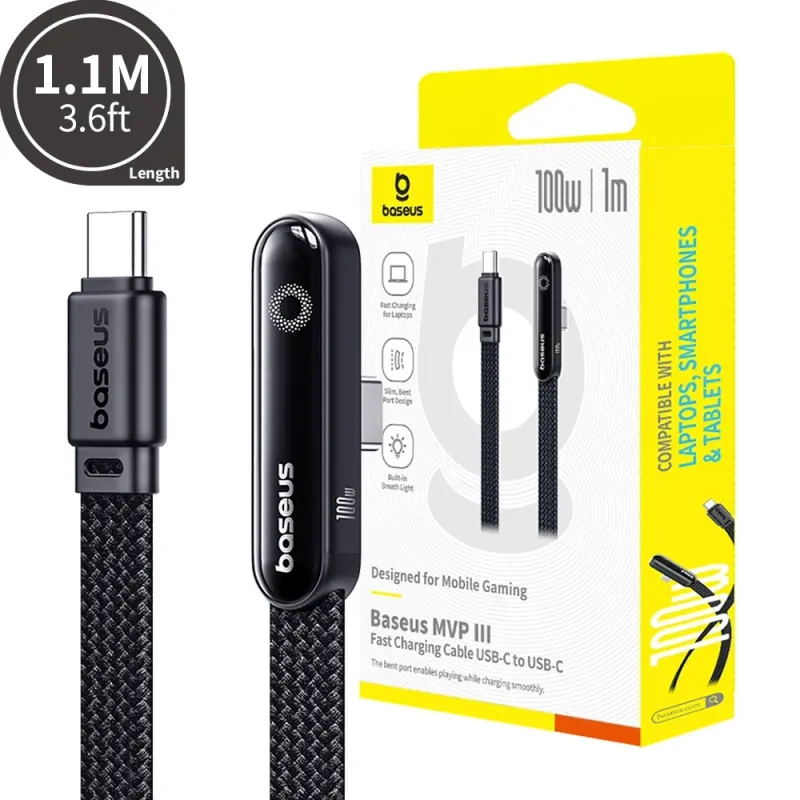Baseus MVP 3 Fast Charging Cable USB-C to USB-C 100W 1M for 15 / 16 / 17 Series